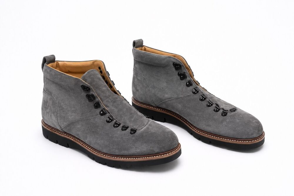 HOKA Slate Gray Suede Urban Hiker Rugged Outdoor Men's Boots Size 10
